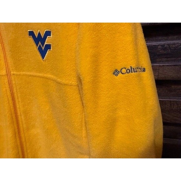 Mens LRG West Virginia University Full-Zip Fleece Jacket Columbia GOLD‎ YELLOW - Picture 3 of 11